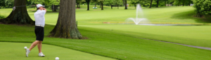 Man playing golf